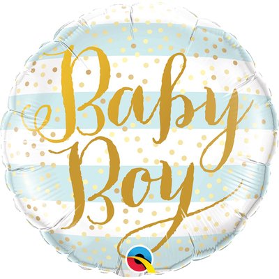 Кулька фольгована з гелієм Круг Baby boy 18" 3202-1035 фото