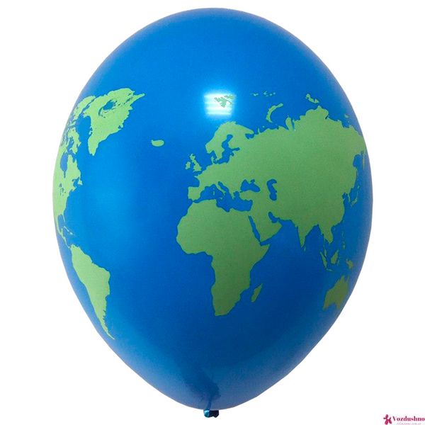 Кулька латексна з гелієм Земна куля 30 см 1103-2051 фото