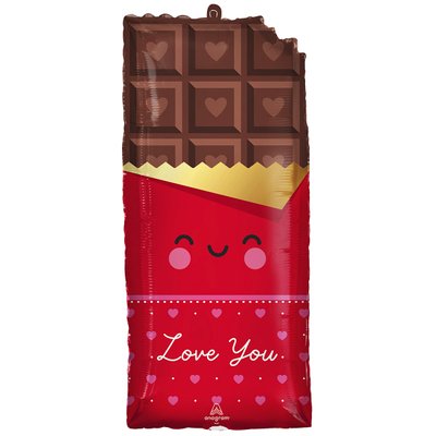 Шар фольгированный с гелием Шоколадка Love you, размер 71х33 см 3207-3024 фото