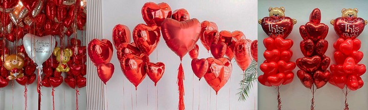 Шарики сердечки на День Святого Валентина, заказать шарики сердечки с доставкой Киев