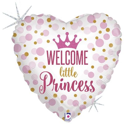 Кулька фольгована з гелієм Серце Welcome little princess 18" 3202-0318 фото