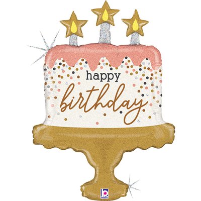 Шар фольгированный с гелием Торт порция Happy Birthday, размер 66 на 24 см 3207-2839 фото