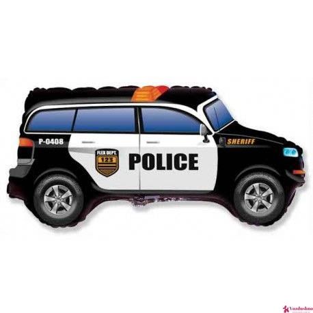 Кулька фольгована з гелієм Поліцейська машина, розмір 85х46 см 3207-1353 фото