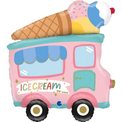 Кулька фольгована з гелієм Фургон з морозивом  57х64 см 3207-3655 фото