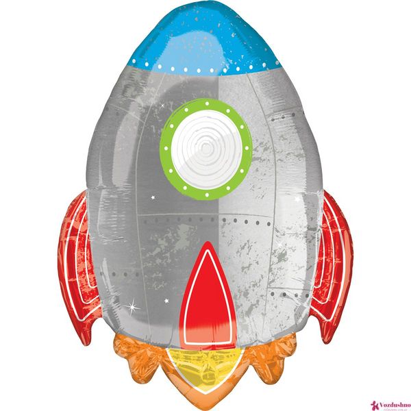 Кулька фольгована з гелієм Ракета, розмір 73х53 см 3207-2233 фото