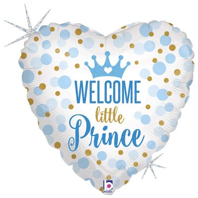 Кулька фольгована з гелієм Серце Welcome little prince 18" 3202-0319 фото