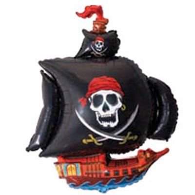 Кулька фольгована з гелієм Корабель пірата чорний 78х105 см 1207-1043 фото