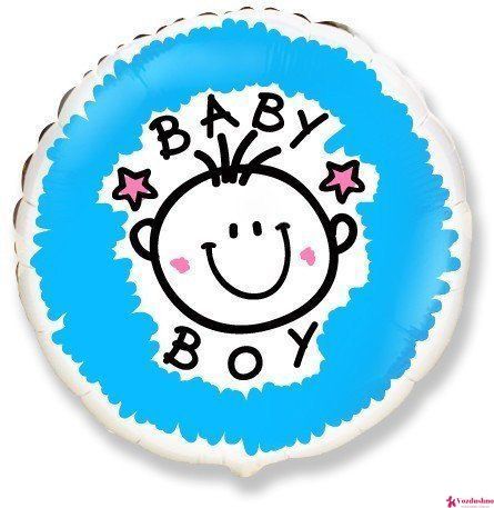 Кулька фольгована з гелієм Круг "baby boy" 18" 1202-3040 фото