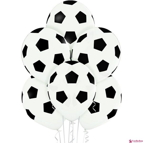 Кулька латексна з гелієм М'яч футбольний 30 см 1103-2052 фото