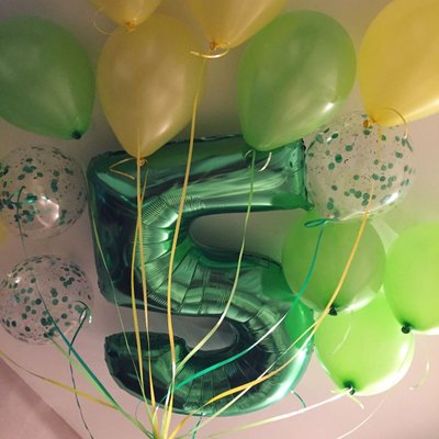 Фольгована кулька з гелієм Цифри Зелені (від 0 до 9 на вибір) 40", розмір 102 см 1207-0010 фото