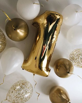 Фольгована кулька з гелієм Цифри Золото (від 0 до 9 на вибір) 40", розмір 102 см 1207-0001 фото