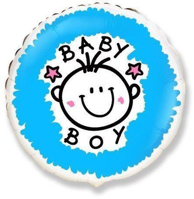 Кулька фольгована з гелієм Круг "baby boy" 18" 1202-3040 фото