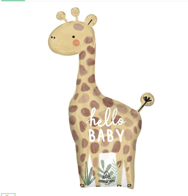 Кулька фольгована з гелієм Жирафа Jungle Baby, розмір 63х106 см 3207-3512 фото