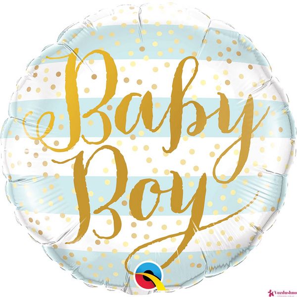 Фольгированный шар с гелием Круг Baby boy 18" 3202-1035 фото