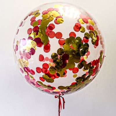 Кулька латексна з гелієм 24" прозора з конфети 1111-1124 фото