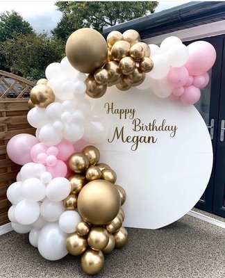 Фотозона з повітряних кульок 2 метри Happy Birthday Меган 1110-0001 фото