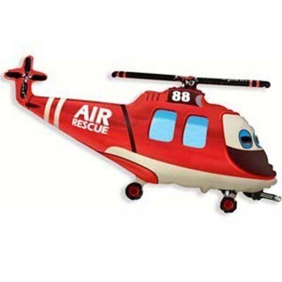 Кулька фольгована з гелієм Рятувальний вертоліт, розмір 57х96 см 1207-3127 фото