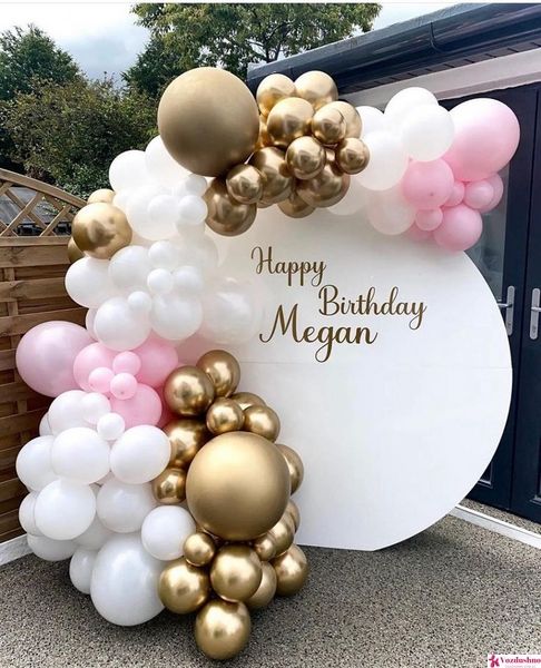 Фотозона из воздушных шаров 2 метра Happy Birthday Меган 1110-0001 фото
