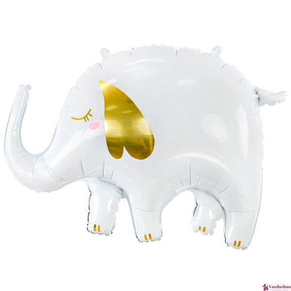 Кулька фольгована з гелієм Слон білий, розмір 61х46 см 3207-3025 фото