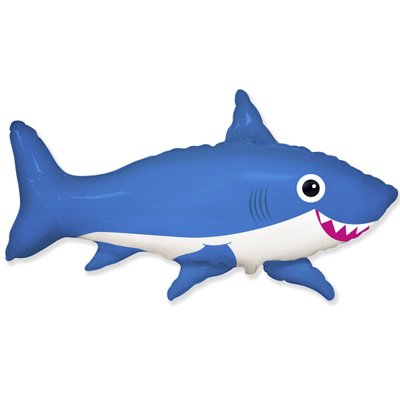 Кулька фольгована з гелієм Акула синя  75х105 см 1207-3452 фото