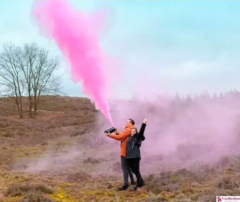 Балон для Гендер Паті з фарбою холі 3 кг, дим Рожевий, балон чорний, Boy or Girl ВГП-3 Boy фото